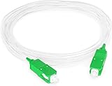 Cable de Fibra Óptica para Router - Latiguillo Monomodo FTTH - 9/125 OS2 - SC/APC-SC/APC Simplex - Compatible 99% Operadores Movistar Jazztel Vodafone Orange Amena Masmovil Yoigo (Blanco 2M)