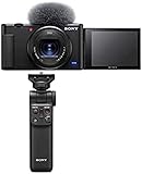 Cámara Sony Vlog ZV-1 | Cámara Digital (Pantalla de ángulo Variable para Vlogging, vídeo 4K) ZV1BDI.EU Negro + Empuñadura GP-VPT2BT (para Selfies y Vlogging) Negro (renovado)