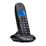 Motorola C1001CB+ - Teléfono Inalámbrico Fijo DECT - Incluye Modo Call Blocking - Identificador de Llamadas, Manos Libres, Agenda 50 números - Color Negro