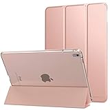 MoKo Funda para iPad Pro 9.7 - Protectora Plegable Trasera Translúcida Duradero (Auto Sueño/Estela) para Apple iPad Pro 9.7 Pulgadas 2016 Tableta, Oro Rosa