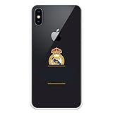 Funda para iPhone X - XS del Real Madrid ¡HALA Madrid! tansparente para Proteger tu móvil. Capa de Silicona Flexible con Licencia Oficial Real Madrid