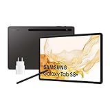 Samsung Galaxy Tab S8+ con cargador - Tablet de 12,4' (8GB RAM, 128GB Almacenamiento, Wifi, Android 12) Negra - Versión española