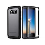 seacosmo Funda Samsung S8 Plus, Cubierta a Prueba de Golpes [con Protector de Pantalla] Funda Transparente [Protectora de Cuerpo Completo] para Samsung Galaxy S8+ Plus - Negro