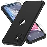 ORETECH para Funda iPhone 11, con [2X Protector Pantalla][Protección de Cámara] Protectora de Cuerpo Completo de 360 Grados Antigolpes Silicona Premium y Hard PC Carcasa iPhone 11 Case 6.1' Negro