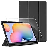 EasyAcc Funda Compatible con Samsung Galaxy Tab S6 Lite 10.4 2024/2022/2020 + Protector de Pantalla, Ultradelgada Carcasa Compatible con Galaxy Tab S6 Lite 10.4 Pulgadas 2022/2020 Tableta, Negro