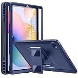 MoKo Funda para Samsung Galaxy Tab S6 Lite 10,4' 2024/2022/2020 (SM-P620/P625/P613/P619/P610/P615), Carcasa Híbrida Antigolpes Cuerpo Total con Protector de Pantalla y Soporte para Lápiz, Azul Oscuro