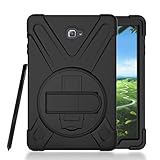 Gerutek Funda Antichoque para Samsung Galaxy Tab A 10.1 2016 (SM-P580/P585) con S Pen Case, Carcasa Rugosa con Soporte Rotación, Correa de mano/hombro, Funda Antichoque para Samsung Tab A 10.1', Negro