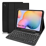 Funda con Teclado para Samsung Galaxy Tab S6 Lite 10.4”, Español Ñ Bluetoot Teclado para Samsung Galaxy Tab S6 Lite 2020/2022, Funda Teclado para Samsung Tablet S6 Lite (SM-P610/P615/P613/P619), Negro