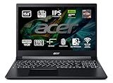 Acer Aspire 7 A715-43G-R8XK - Ordenador Portátil Gaming 15.6' FullHD (AMD Ryzen 5 5625U, 16GB RAM, 512GB SSD, NVIDIA GeForce® RTX™ 3050-4GB, Sin Sistema Operativo) Negro - Teclado QWERTY Español