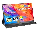 Yodoit Monitor Portátil Pantalla Portatil de 15,6 Pulgadas IPS FHD 1080P 100% sRGB USB Type-C de Computadora, Juego HDR con HDMI/USB C para MacBook PC Xbox PS4/5 Nintendo Switch Teléfono