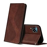 ZONNAVI Funda para Huawei P40 Lite, Funda Libro de Cuero con Ranura para Tarjeta y Magnético, Wallet Flip Caso Cubierta Case Carcasa para Huawei P40 Lite (Marrón)