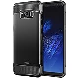 JETech Funda Slim Compatible con Samsung Galaxy S8 Plus, Carcasa Teléfono Delgado con Absorción de Impacto y Diseño de Fibra de Carbón (Negro)