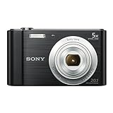 Sony DSCW800B.CEH Cámara compacta Digital (20,1 MP, Zoom 5X, LCD 2,7, 720p HD, Lente G de 26 mm) Negra (renovada)