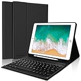 JADEMALL Funda con Teclado para iPad 6a Generación 9.7', Teclado Bluetooth Desmontable con Funda y Portalápices para iPad 6a Gen 2018/5a Gen 2017/iPad Pro 9.7 2016/iPad Air 2/iPad Air 1, Nergo