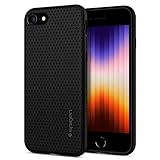 Spigen Funda Liquid Air Compatible con iPhone SE 2022 5G, iPhone SE 2020, iPhone 8 y iPhone 7 - Negro