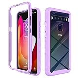 Liner Transparente Funda para TCL 10L / TCL 10 Lite, Estuche TCL 10L / TCL 10 Lite Antigolpes Ligero Caso PC Carcasa Doble Bumper Silicona TPU y Built-in Marco Anti-caída - Morado Claro