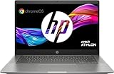 HP Chromebook 14b-na0003ns - Ordenador Portátil de 14' Full HD (AMD Athlon 3050U, 4GB RAM, 64GB eMMC, AMD Radeon Graphics, Chrome OS) Plata - Teclado QWERTY Español