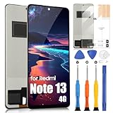 TFT para Xiaomi Redmi Note 13 4G Pantalla para Redmi Note 13 4G 23129RAA4G 23124RA7EO LCD Pantalla Táctil Asamblea con Kit de reparación (Negro, 6.67', sin desbloqueo de huellas)