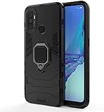 Funda para móvil OPPO A53 / OPPO A53s / OPPO A32 Carcasa Magnética con Anillo Imán Híbrida Antigolpes Resistente Rígida Dura [Tecnología de Absorción de Golpes] (OPPO A53/A53s/A32, Negro)