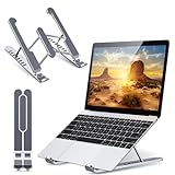 Babacom Soporte Portatil Mesa, Plegable Ventilado Soporte Ordenador Portátil, 8 Ángulos Ajustable Elevador Portatil Laptop Stand Compatible con MacBook Lenovo HP PC 10-15.6”, ABS+Silicona