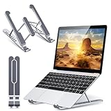 Babacom Soporte Portatil Mesa, Plegable Ventilado Soporte Ordenador Portátil, 8 Ángulos Ajustable Elevador Portatil Laptop Stand Compatible con MacBook Lenovo HP PC 10-15.6”, ABS+Silicona