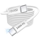 RAVIAD 240W Cable USB C Carga Rápida 2M, Cable USB C a USB C PD3.1 5A 48V Cable Tipo C para iPhone 15 Pro Max, Samsung S24 S23 S22 S21, MacBook Pro/Air, Pad Pro/Air, Pixel, Laptops, Huawei, Pixel