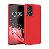 kwmobile Funda para Samsung Galaxy A52 / A52 5G / A52s 5G Carcasa - Ultrafina de TPU y Silicona con Bordes elevados anticaídas - Rojo neón