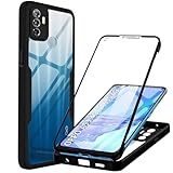 Funda para OPPO A53 / OPPO A53s, Transparente 360° Protección Funda con Protector de Pantalla Integrado Antigolpes Silicona Carcasa para OPPO A53 4G / A53s 4G, Negro