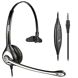 Auriculares Teléfono Móvil Mono con Cancelación de Ruido Micrófono, WANTEK Cascos Diadema para iPhone Samsung Huawei HTC LG ZTE Blackberry Celulares y Smartphones con Jack de 3,5 mm(F600J35)