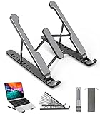 AOVUYCK-Store Soporte Portátil, 8 Ángulos Ajustable Ventilado Elevador Portátil, Laptop Stand con Plástico ABS, Silicona Antideslizante, para Portátiles, Tableta, Teléfono, (10-15,6 ')