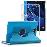 ebestStar - Funda para Samsung Galaxy Tab A6 A 10.1 (2018, 2016) T580 T585, Carcasa Capa Giratoria, 360 Protectora, Cuero PU Soporte, Azul + Cristal Templado