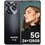 OUKITEL C50 5G [2024] Telefonos moviles Libres - Android 14 Smartphone, 24GB +128GB/1TB, 6.8' HD+90Hz, Teléfono Móvil 5150mAh, Cámara 50MP, Moviles 5G Dual SIM/OTG/GPS/Face ID/Huella Dactilar - Negro