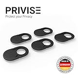 Privise – Cubierta para Webcam, Cámara de Celular, Smartphone, Teléfono Inteligente, Laptop, Computadora de Escritorio, Protector de Privacidad de plástico Ligero, 5 Piezas – Negra