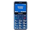 Panasonic KX-TU155EXCN Teléfono Móvil para Personas Mayores (Botón de emergencia SOS, Compatible con audífonos, Función de linterna, Botones grandes fácil uso, Pantalla a color de 2.3 pulgadas), Azul