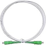 H Cable de Fibra Óptica para Router-Compatible 99% Conpatible con Movistar Jazztel Vodafone Orange Amena Masmovil SC/APC a SC/APC monomodo simplex 9/125 (BLANCO 10M)