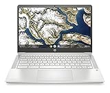 HP Chromebook 14a-na1011ns - Ordenador Portátil de 14' Full HD (Intel Celeron N4500, 4GB RAM, 64GB eMMC, Intel UHD Graphics, Chrome OS) Plata - Teclado QWERTY Español