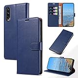 KKEIKO Funda para Xiaomi MI 9 Lite/MI A3 Lite/MI CC9, Billetera Carcasa de PU Cuero, Anti Golpes Magnético Funda con Stand Function para Xiaomi MI 9 Lite/MI A3 Lite/MI CC9, Azul