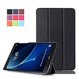 Felfy - Funda para Galaxy Tab A6 2016 SM-T580N/T585N, piel sintética y TPU, funda tipo libro, de 25,54 cm (10,1 pulgadas), con soporte Negro