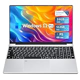 Ordenador Portátil 15,6 pulgadas, PC Portatil 16GB RAM 512GB SSD, procesador Quad-Core N95 Laptop, pantalla FHD IPS 1920 * 1080, computadora portátil Windows 11 Pro con teclado retroiluminado