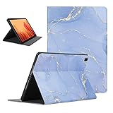 Foonary Funda para Samsung Galaxy Tab A7 2020 SM-T500,T505,T507 10,4', Aesthetic Ultra Slim PU Cuero Flip Carcasa con Función Soporte TPU Plegable Folio Antichoque Cover Case para Tab A7, Azul Marmol