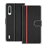 COODIO Funda para Xiaomi Mi 9 Lite, Magnético Funda con Tapa para Xiaomi Mi 9 Lite, Negro/Rojo