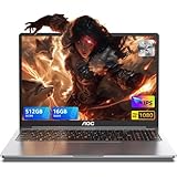 AOC Ordenador Portatil Gaming con N97 (hasta 3,6 GHz), Portátil Computadora 16GB DDR4 512GB SSD Expansión 2TB Laptop, 5G WiFi/BT5.1, USB3.2, HDMI, 15,6' FHD Gaming Notebook