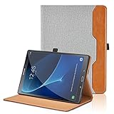 Funda para Samsung Galaxy Tab A6 10.1 Pulgadas 2016 SM-T580/T585 PU Leather Ángulos Ajustables Tablet Case con Supporto Funzione, Documentos y Pencil Soporte, Auto Reposo/Activación - Gris