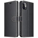 ELESNOW Funda iPhone 11, Premium Cuero Billetera Tapa Flip Protectora Carcasa Case Magnético para Apple iPhone 11 (Negro)