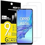 NEW'C 2 Piezas, Protector Pantalla para OPPO A53 / A53s, Cristal templado Antiarañazos, Antihuellas, Sin Burbujas, Dureza 9H, 0.33 mm Ultra Transparente, Ultra Resistente