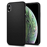 Spigen Funda Liquid Air Compatible con iPhone XS y Compatible con iPhone X - Negro