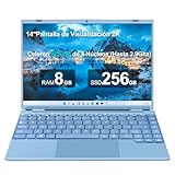 Ordenador Portátil 14 Pulgadas 8GB DDR4 256GB SSD 1TB Expand Celeron N5095 (Hasta 2.9Ghz), Portátil Win 11 con Mini Puerto Multimedia Ventilador 1920*1200 FHD Pantalla, Portatiles Dual WiFi-Azul