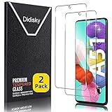 Didisky 2-Unidades Cristal Templado Protector de Pantalla para Samsung Galaxy A51, Antihuellas, Sin Burbujas, Fácil de Limpiar, 9H Dureza, Fácil de Instalar, Transparente