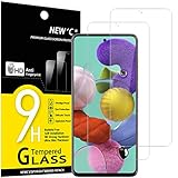 NEW'C 2 Piezas, Protector Pantalla para Samsung Galaxy A51, Cristal templado Antiarañazos, Antihuellas, Sin Burbujas, Dureza 9H, 0.33 mm Ultra Transparente, Ultra Resistente