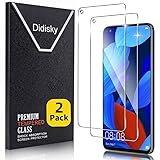 Didisky 2-Unidades Cristal Templado Protector de Pantalla para Huawei Nova 5T, Antihuellas, Sin Burbujas, Fácil de Limpiar, 9H Dureza, Fácil de Instalar, Transparente